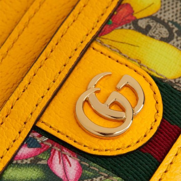 Gucci Ophidia GG Floral Card Case in Yellow NEW IN BOX - Picture 7 of 7